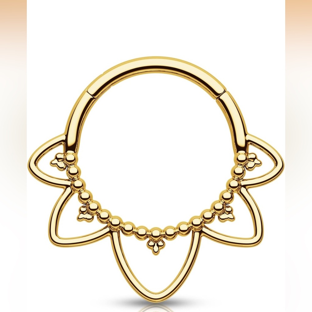 Lotus Septum Gold Ring